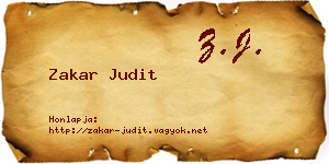 Zakar Judit névjegykártya